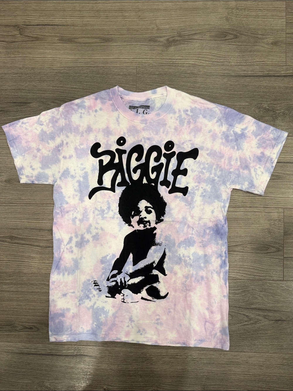 Notorious B.I.G. Ready To Die Album Baby Pink Purple Tye-Dye Tee Men’s Medium